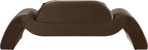 Estelle 87.5" Brown Velvet Upholstered Loveseat, 1 Piece
