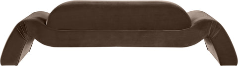 Estelle 107" Brown Velvet Upholstered Sofa, 1 Piece