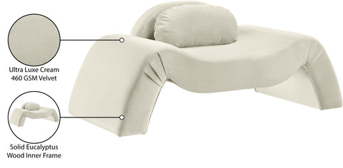 Estelle Cream Velvet Upholstered Chair, 1 Piece