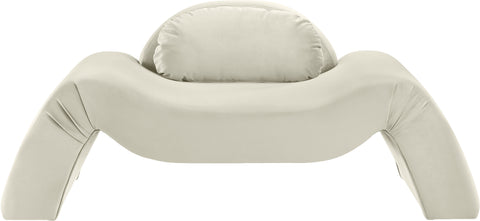 Estelle Cream Velvet Upholstered Chair, 1 Piece