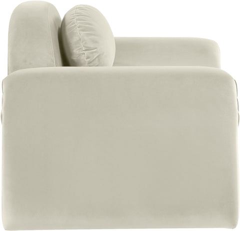 Estelle Cream Velvet Upholstered Chair, 1 Piece