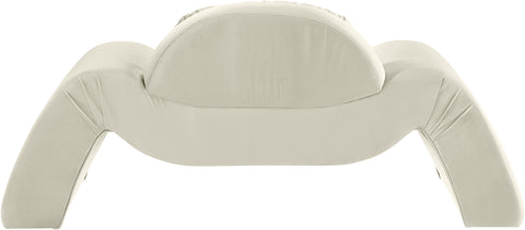 Estelle Cream Velvet Upholstered Chair, 1 Piece