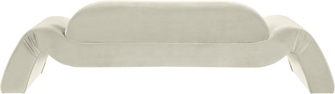 Estelle 107" Cream Velvet Upholstered Sofa, 1 Piece