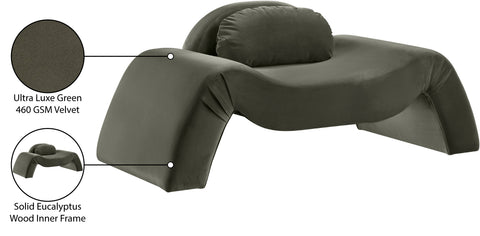Estelle Green Velvet Upholstered Chair, 1 Piece