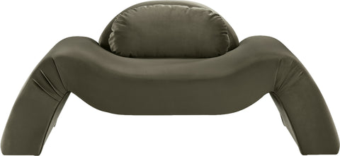 Estelle Green Velvet Upholstered Chair, 1 Piece