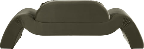 Estelle 87.5" Green Velvet Upholstered Loveseat, 1 Piece