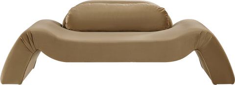 Estelle 87.5" Saddle Velvet Upholstered Loveseat, 1 Piece