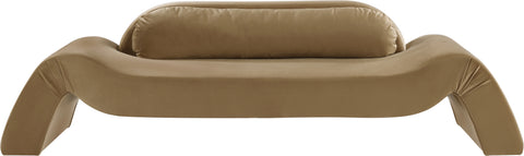 Estelle 107" Saddle Velvet Upholstered Sofa, 1 Piece