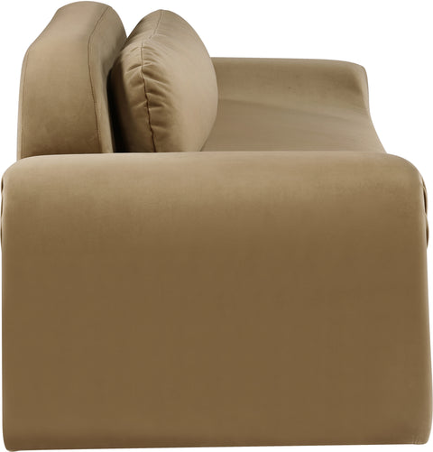 Estelle 107" Saddle Velvet Upholstered Sofa, 1 Piece