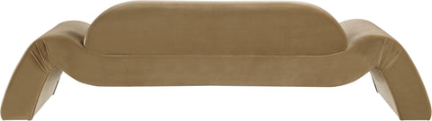 Estelle 107" Saddle Velvet Upholstered Sofa, 1 Piece