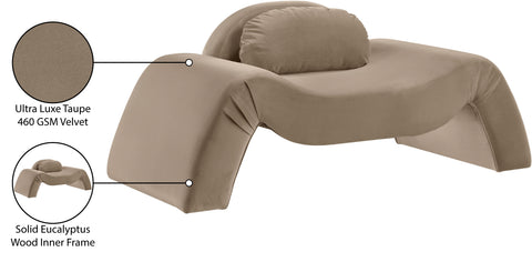 Estelle Taupe Velvet Upholstered Chair, 1 Piece