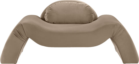 Estelle Taupe Velvet Upholstered Chair, 1 Piece