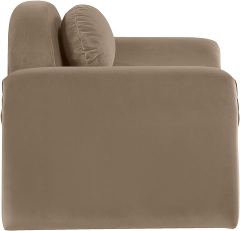 Estelle Taupe Velvet Upholstered Chair, 1 Piece
