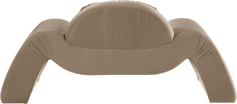 Estelle Taupe Velvet Upholstered Chair, 1 Piece