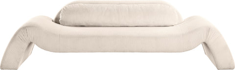 Estelle 107" Beige Corduroy Upholstered Sofa, 1 Piece