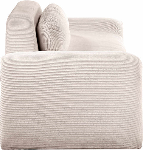 Estelle 107" Beige Corduroy Upholstered Sofa, 1 Piece