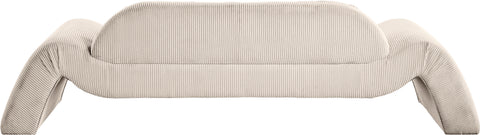 Estelle 107" Beige Corduroy Upholstered Sofa, 1 Piece