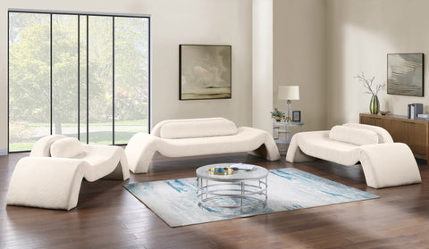 Estelle 107" Beige Corduroy Upholstered Sofa, 1 Piece
