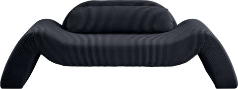 Estelle 87.5" Black Corduroy Upholstered Loveseat, 1 Piece