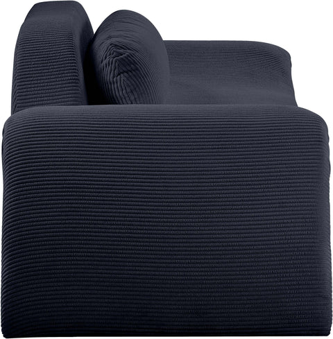 Estelle 87.5" Black Corduroy Upholstered Loveseat, 1 Piece