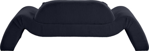 Estelle 87.5" Black Corduroy Upholstered Loveseat, 1 Piece