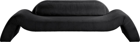 Estelle 107" Black Corduroy Upholstered Sofa, 1 Piece