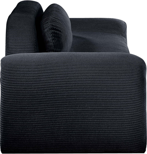 Estelle 107" Black Corduroy Upholstered Sofa, 1 Piece
