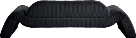 Estelle 107" Black Corduroy Upholstered Sofa, 1 Piece