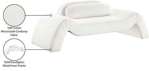 Estelle 87.5" Cream Corduroy Upholstered Loveseat, 1 Piece