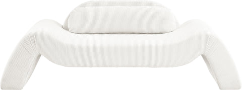 Estelle 87.5" Cream Corduroy Upholstered Loveseat, 1 Piece