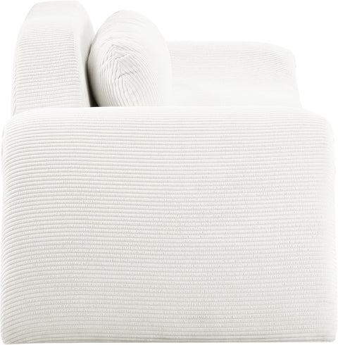 Estelle 87.5" Cream Corduroy Upholstered Loveseat, 1 Piece