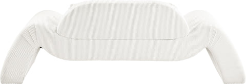 Estelle 87.5" Cream Corduroy Upholstered Loveseat, 1 Piece