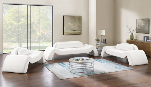 Estelle 87.5" Cream Corduroy Upholstered Loveseat, 1 Piece
