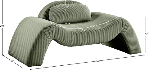 Estelle Green Corduroy Upholstered Chair, 1 Piece