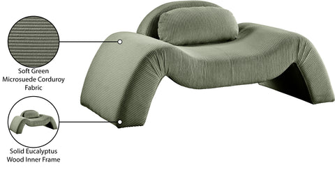 Estelle Green Corduroy Upholstered Chair, 1 Piece