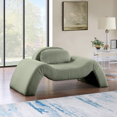 Estelle Green Corduroy Upholstered Chair, 1 Piece
