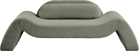 Estelle 87.5" Green Corduroy Upholstered Loveseat, 1 Piece