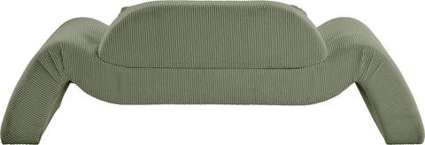Estelle 87.5" Green Corduroy Upholstered Loveseat, 1 Piece