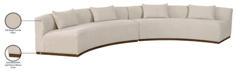 Orla 182.5" Beige Chenille Fabric Upholstered Sectional, 2-Piece