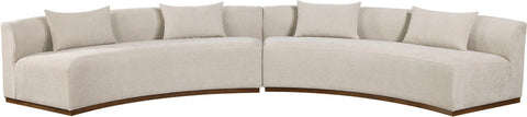 Orla 182.5" Beige Chenille Fabric Upholstered Sectional, 2-Piece