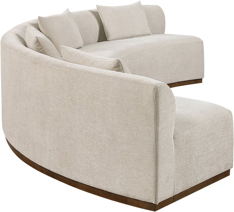Orla 182.5" Beige Chenille Fabric Upholstered Sectional, 2-Piece