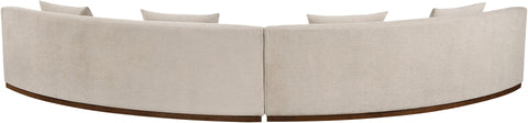 Orla 182.5" Beige Chenille Fabric Upholstered Sectional, 2-Piece