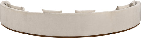 Orla 221.25" Beige Chenille Fabric Upholstered Sectional, 3-Piece