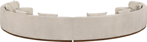 Orla 225.25" Beige Chenille Fabric Upholstered Sectional, 4-Piece