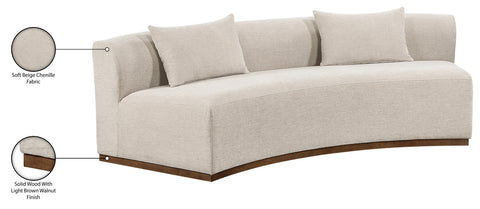 Orla 104" Beige Chenille Fabric Upholstered Sofa, 1 Piece