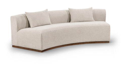 Orla 104" Beige Chenille Fabric Upholstered Sofa, 1 Piece