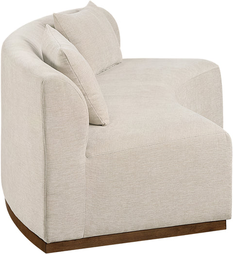 Orla 104" Beige Chenille Fabric Upholstered Sofa, 1 Piece