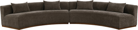 Orla 182.5" Brown Chenille Fabric Upholstered Sectional, 2-Piece