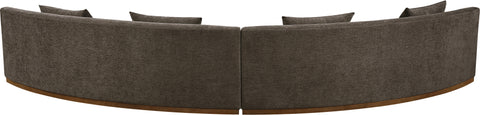 Orla 182.5" Brown Chenille Fabric Upholstered Sectional, 2-Piece