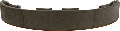 Orla 221.25" Brown Chenille Fabric Upholstered Sectional, 3-Piece